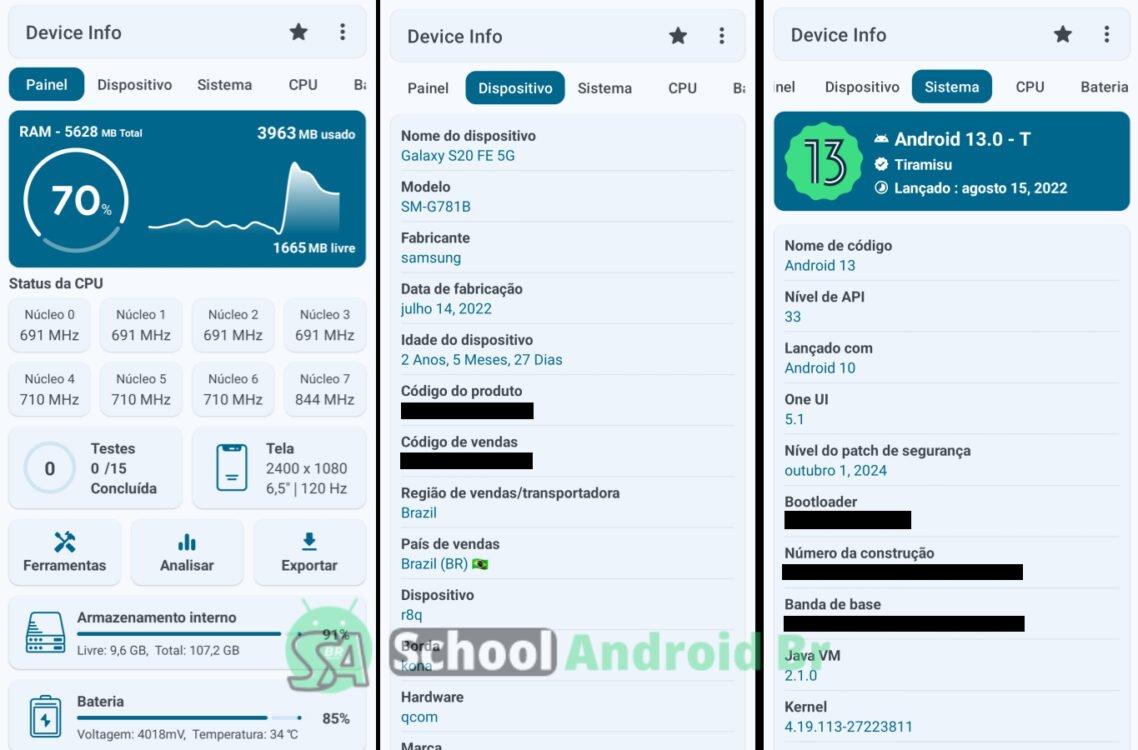 aplicativo device info opções 1