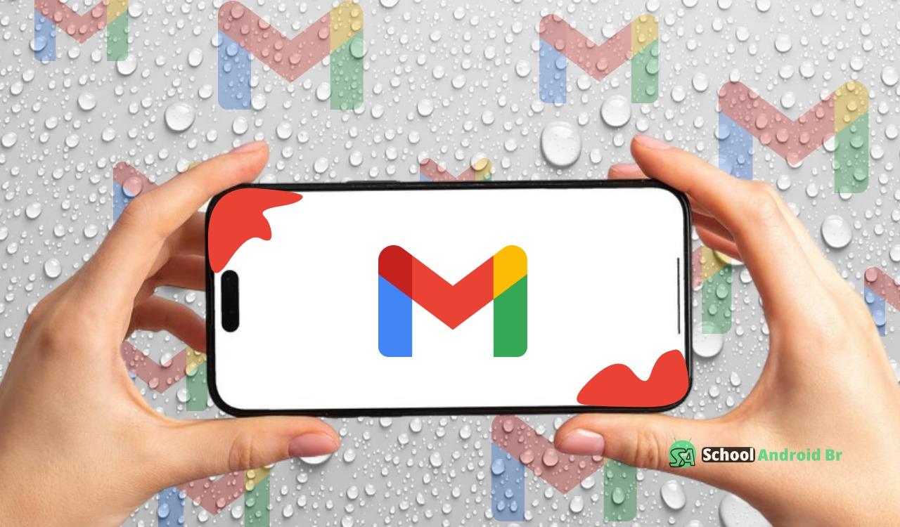 celular com logo do gmail e ao fundo várias logos do gmail