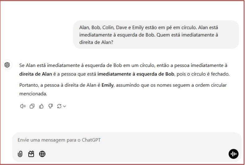 chatgpt falhando em questão espaciala