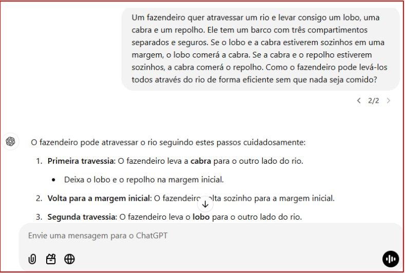 chatgpt falhando em responder pergunta sobre a travessia do rio