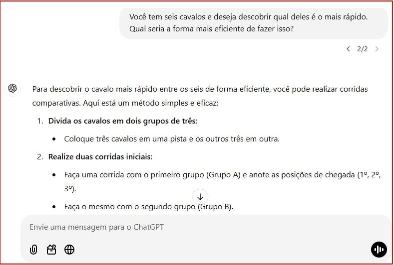 chatgpt falhando em uma questão lógica