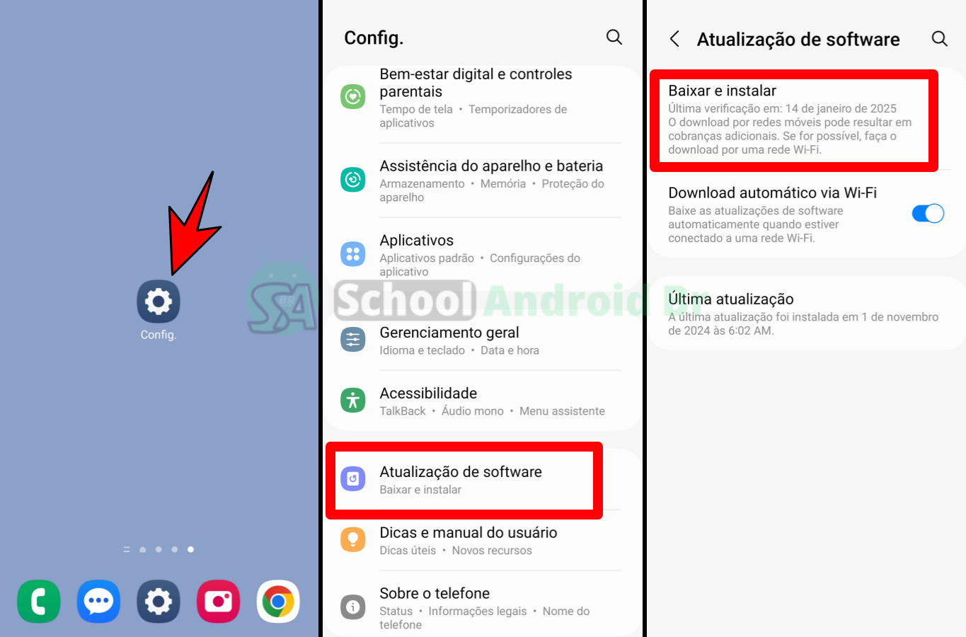 como atualizar samsung galaxy configuração atualizar software baixar e instalar