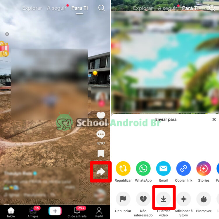 como baixar video no aplicativo tiktok captura de tela