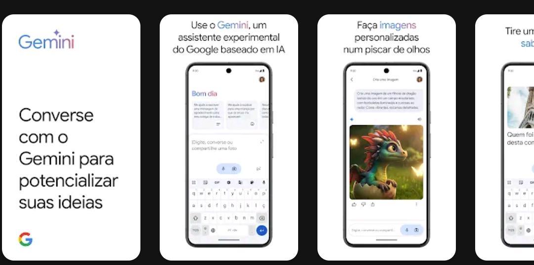 google gemini captura de tela play store