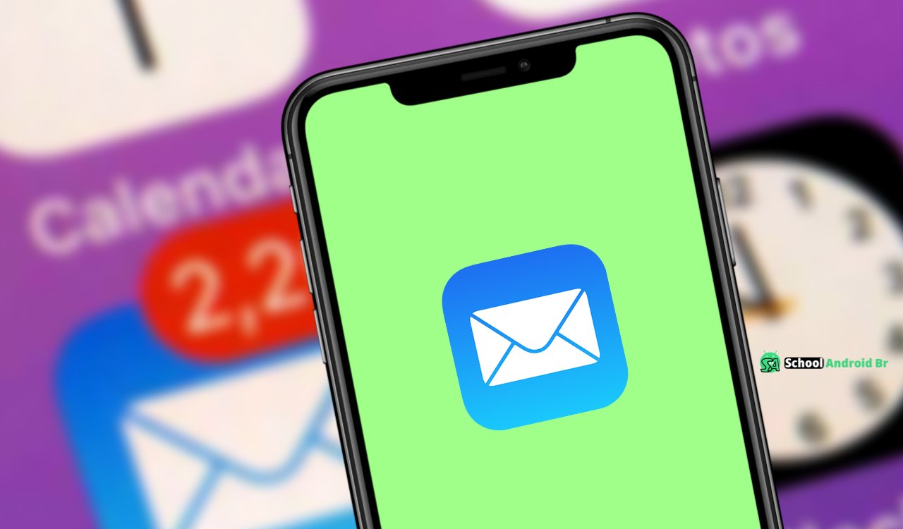 tela do iphone com aplicativo de e mail