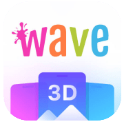 wave papéis de parede 3d logotipo