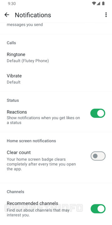 Canais recomendos WhatsApp opção de notificação recurso Android