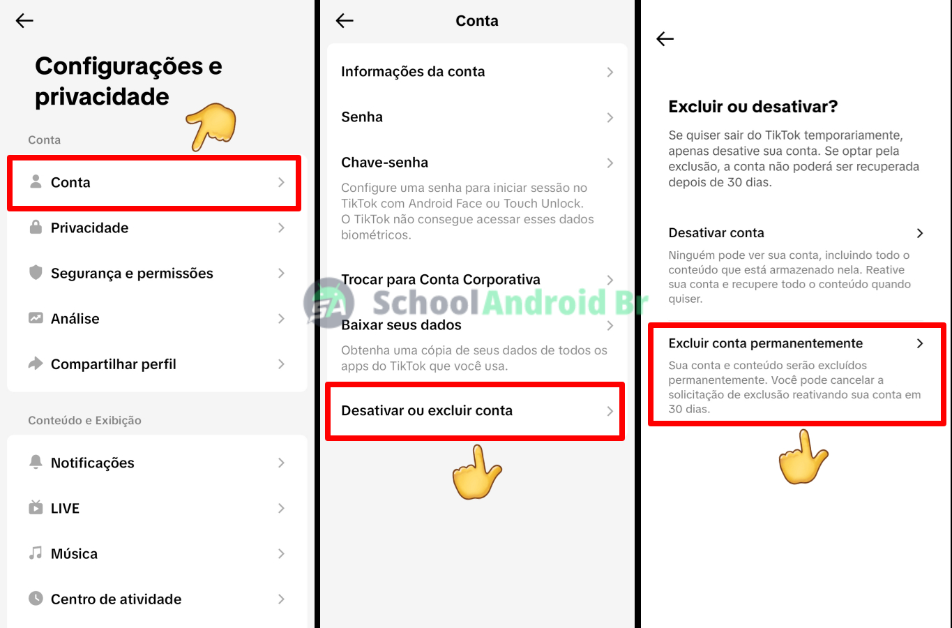 Como excluir sua conta do TikTok? Veja o passo a passo - School Android Br Excluindo a conta do TikTok pelo celular