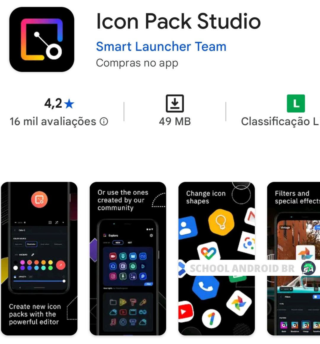 Ilustração Google Play Store aplicativo icon pack studio