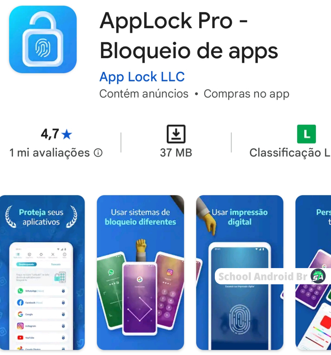 Imagem ilustração loja de apps do Android Google Play Store aplicativo AppLock – Bloqueio de Apps