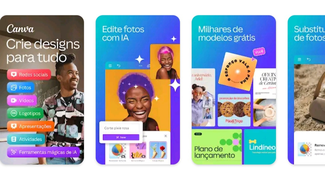 Captura de tela Google Play Store aplicativo Canva