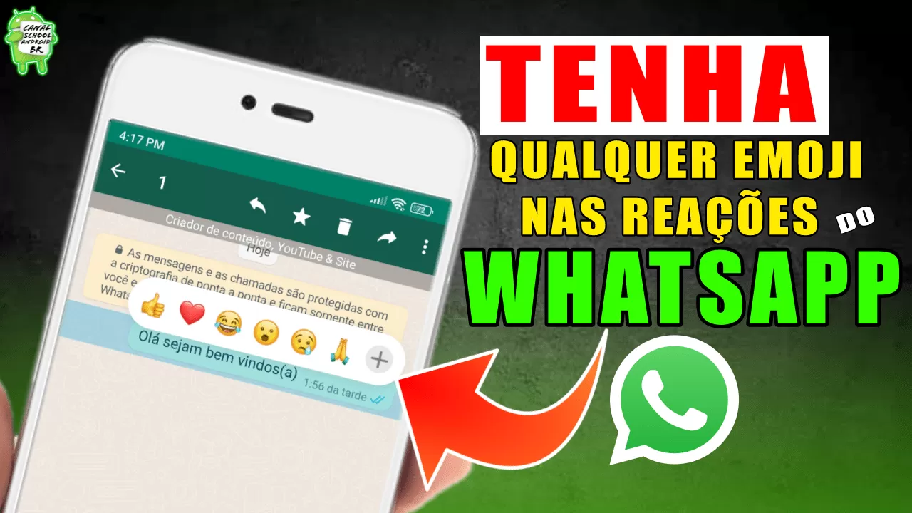 WhatsApp como colocar qualquer emoji nas reações