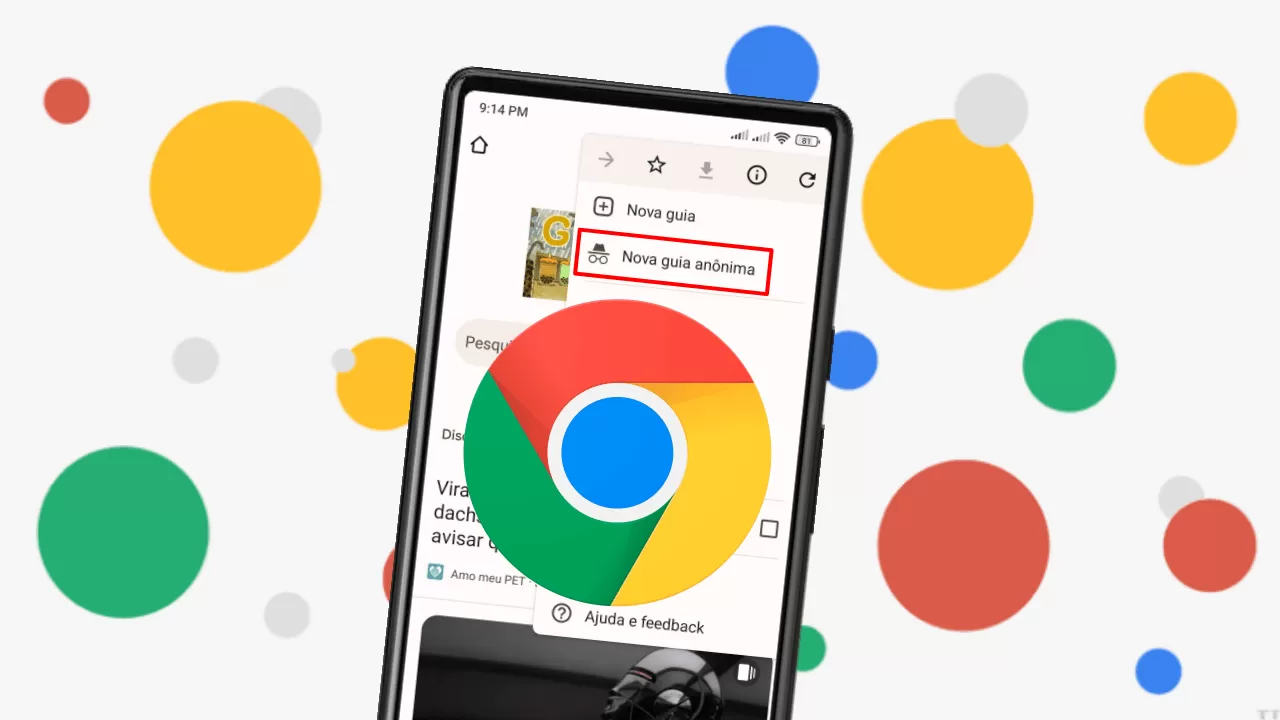 Abas anônimas do Chrome no Android com impressão digital