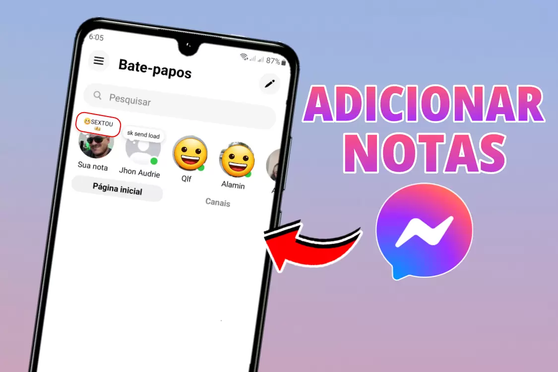 Como adicionar notas no Messenger