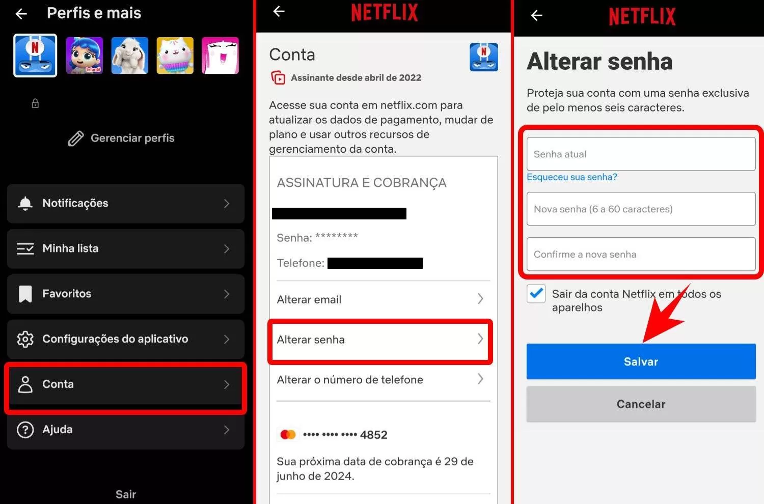 mudar senha Netflix pelo celular por School Android Br