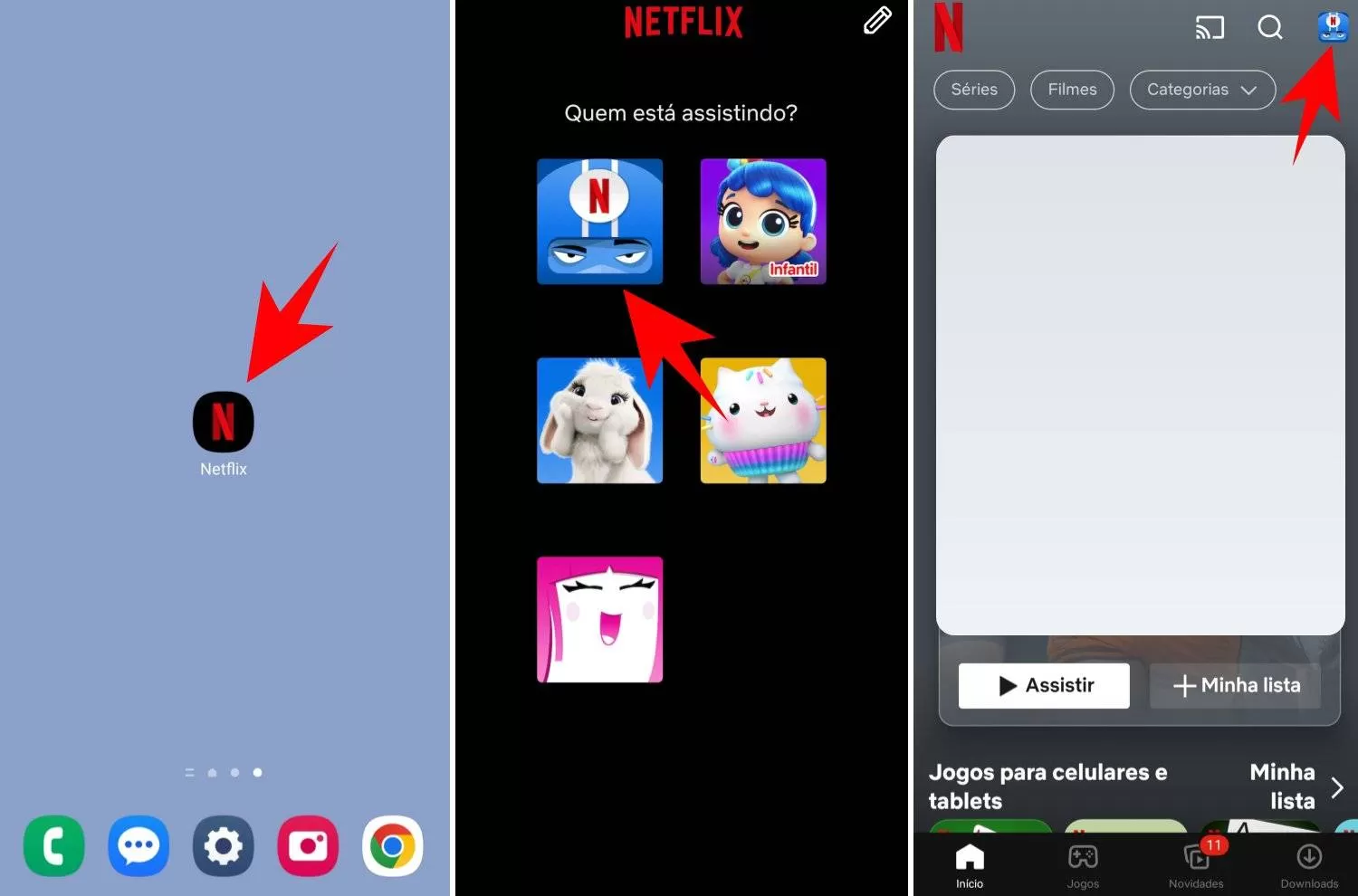 mudar senha Netflix pelo celular