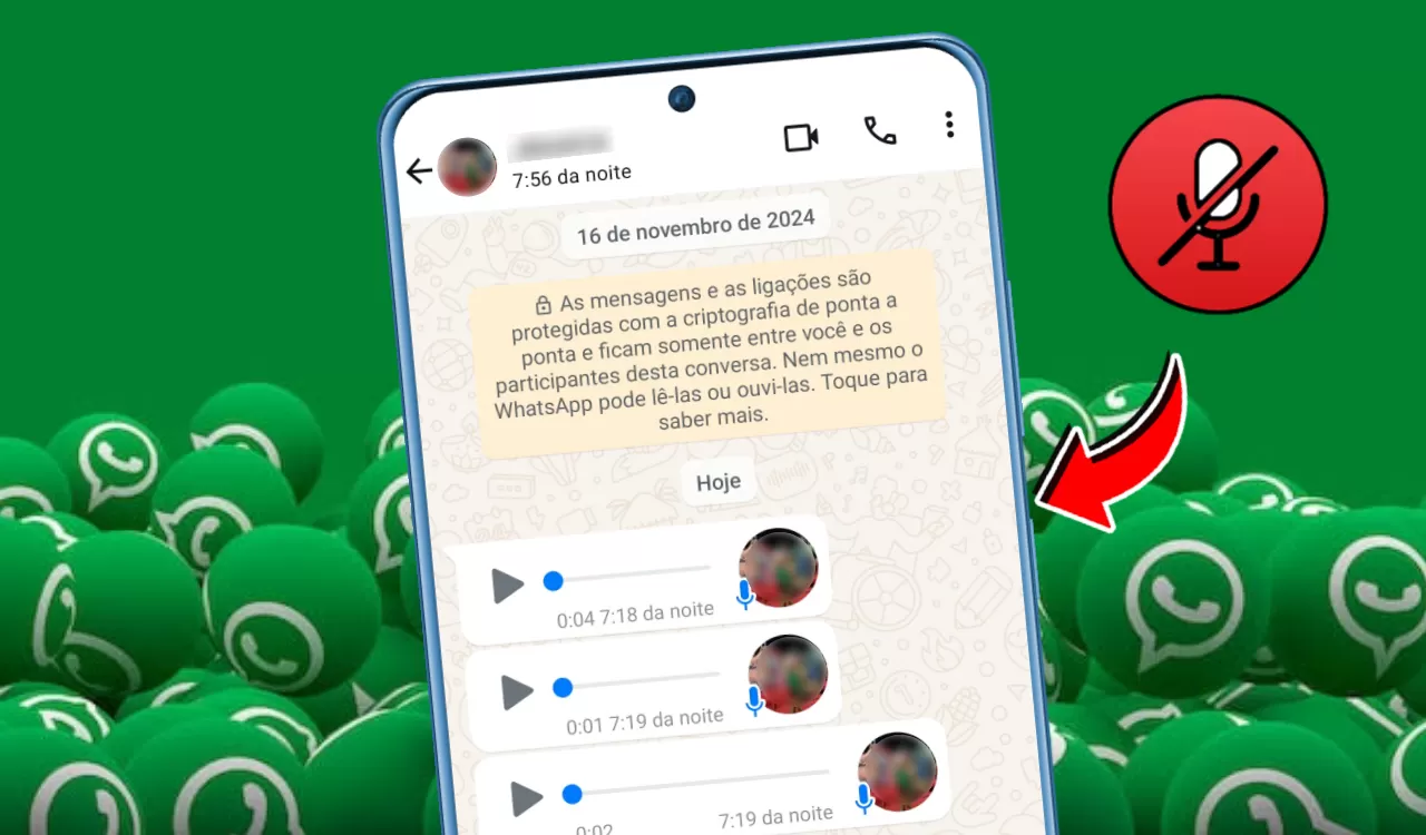 áudio não está saindo no Whatsapp