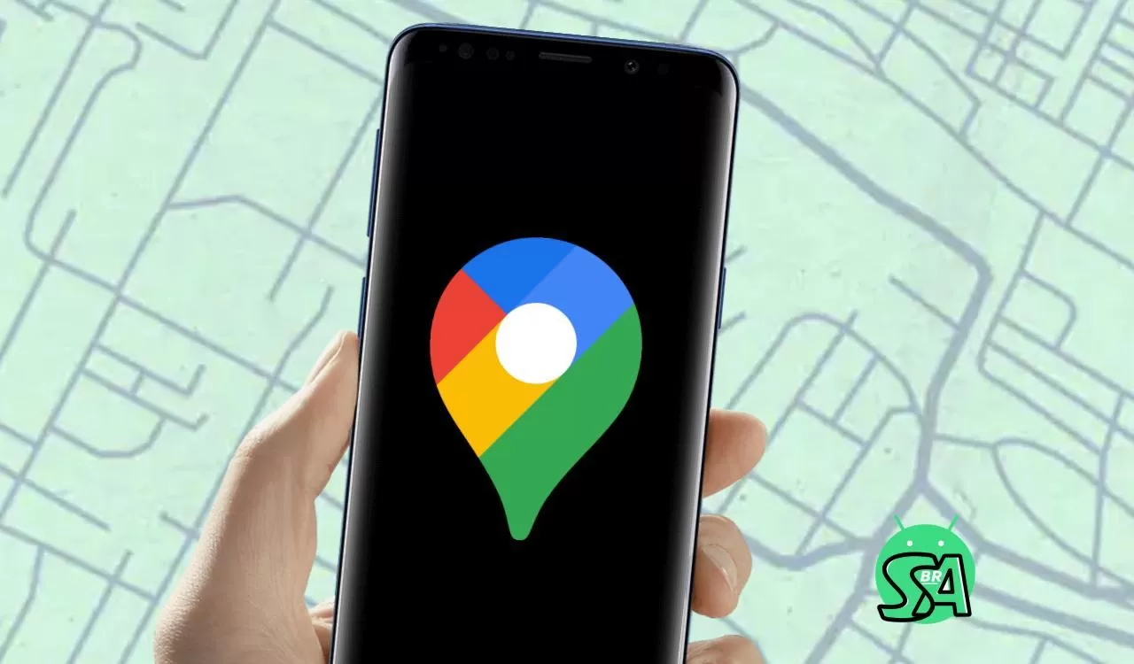 Celular com logo do Google Maps