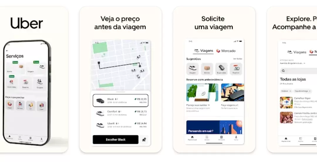 Uber captura de tela loja Play Store